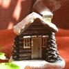 Weihnachten Winter Blockhaus Räucherkegel brennen Weihnachten Schornstein Hütte Räucherkegel Brenner Tisch Herzstück Display Weihnachtsdekoration