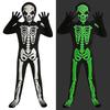 Funny Glow In The Dark Costume Skeleton Zombie Cosplay Jumpsuit for unisex Scary Halloween Carnival Party Bodysuit Cos