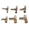 6-16mm Brass T Piece 3 Way Fuel Hose Joiner Connector For Air Oil Gas Car Accessories