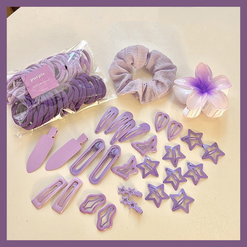 80Pcs Macaron Hair Accessories Set Cute BB Hair Pins Fashion Scrunchies Hair Ties  for Women Girls D