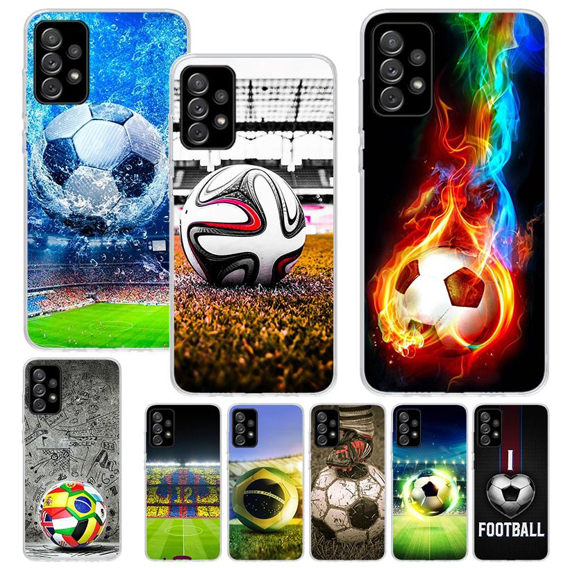 Football Soccer Ball Design Print Soft Case for Samsung A51 A50 A21S A70 A71 Phone Shell A31 A41 A10 A20E A30 A40 A6 A7 A8 A9 Pa
