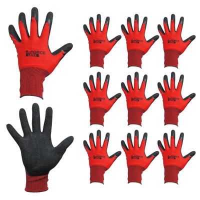 Naturgummi Ohne Rücken Größe AG7810 [ACE] [Großeinkauf] [10er-Pack] Handschuhe, R-Force, Rot, L,