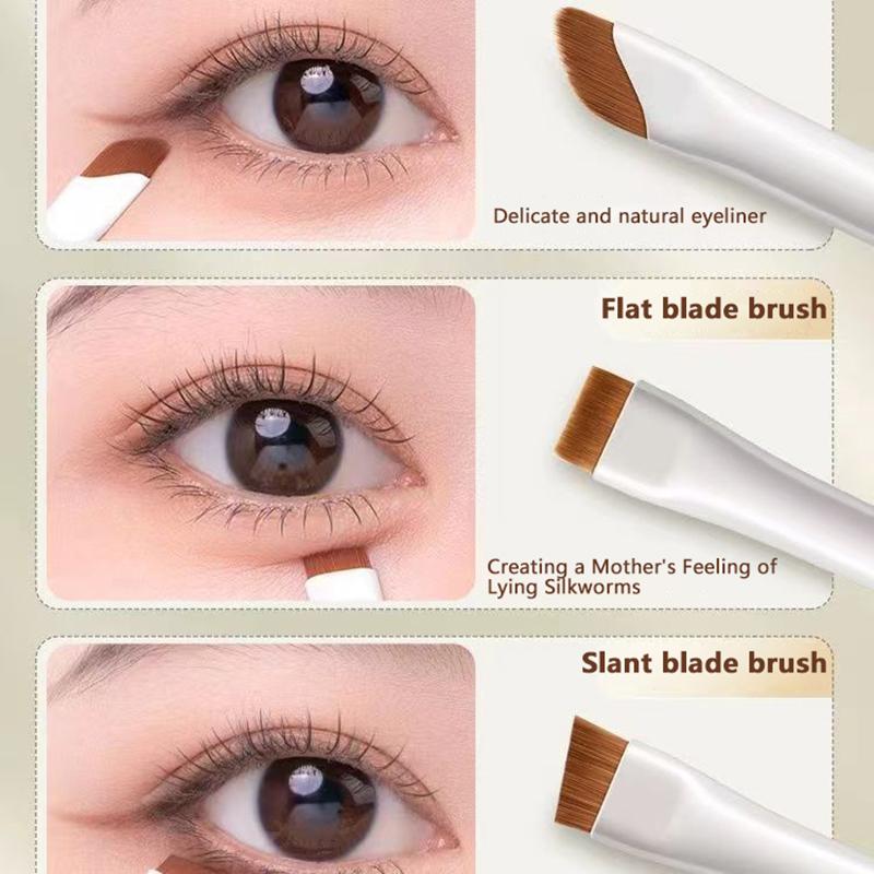 Klingen Eyeliner Pinsel Ultra Dünn Fein Winkel Flach Augenbrauenpinsel Unter dem Auge Make-up Pinsel Präziser Detailpinsel Weiß