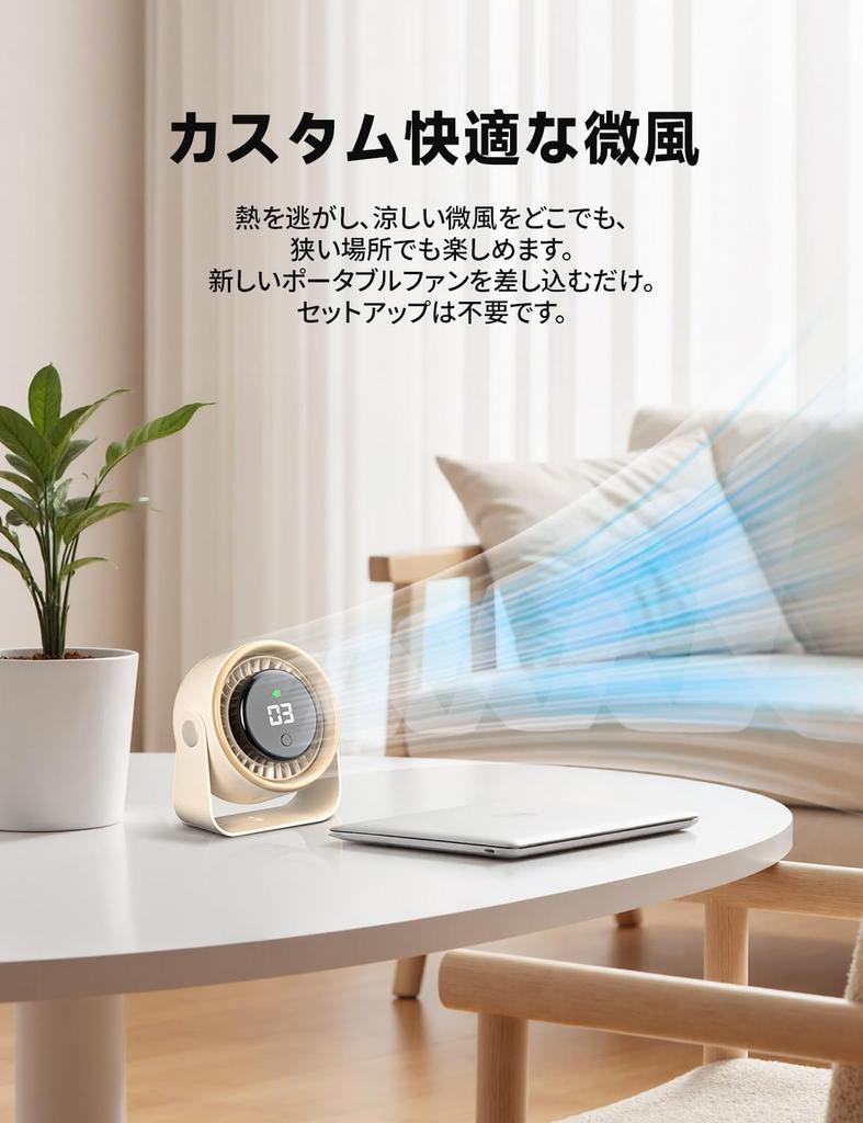Small Desk USB DC Adjustable Suitable for Powerful Desk Airflow Ideal for Drying Air and Rainy Season Includes Japanese Instruction Manual Fan,
