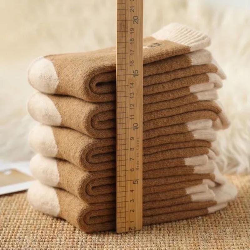 Ciorapi de iarna din lana terry pentru barbati si femei pentru vreme rece. Amestec de lână de cămilă super gros și cald.