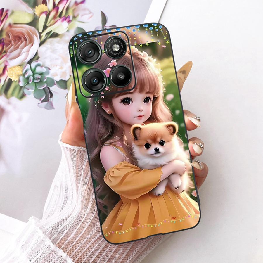 For Motorola Moto G67 MotoG77 Case New Luxury Painted Cover Black Silicone Soft Phone Case For Moto G77 G 67 Back Cover Bumper