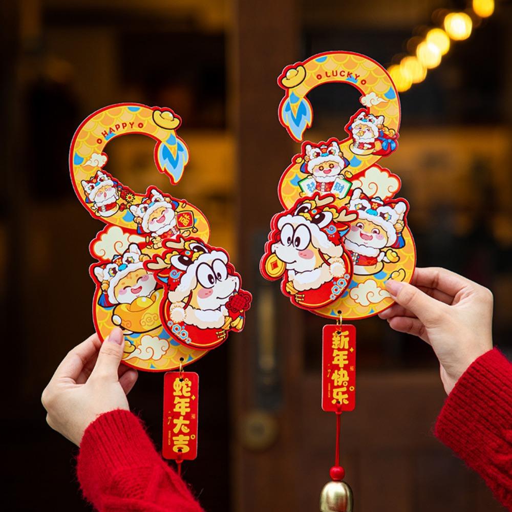 1 Pair Cartoon Snake Year Doorknob Pendant Handmade Doorknob Hanging Pendant  for Home Shopping Mall