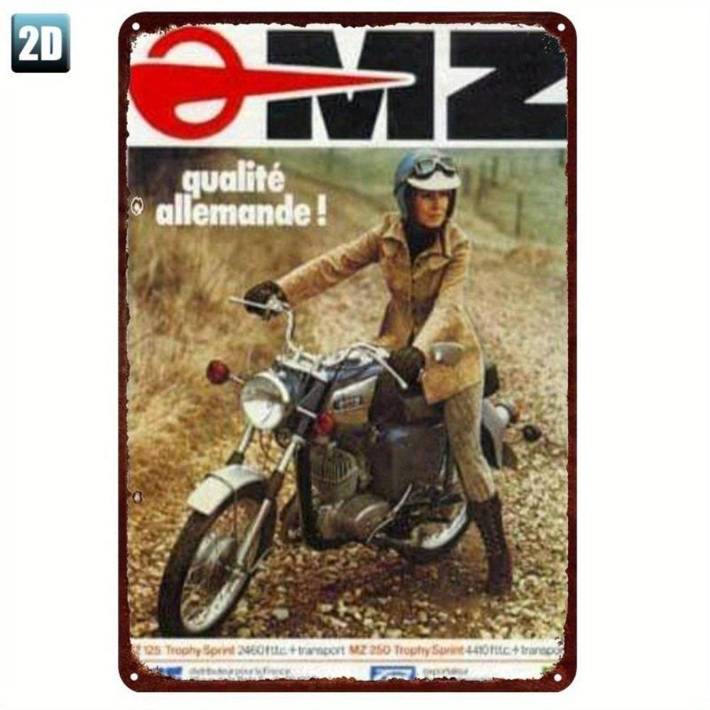 Retro Motorcycle Tin Sign Man Cave Garage Decor 20x30 Cm Metal Poster