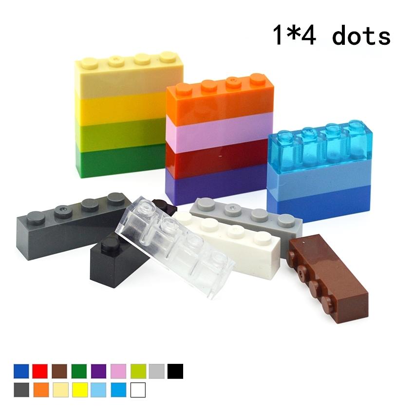 40PCS DIY 1x4 Dots Thick Figures Bricks Educational Creative Size 1*4 Dots Building Blocks Compatible With 3010 Toy For Children