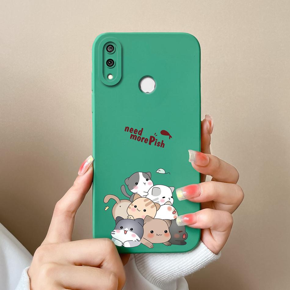 For Huawei Y9 Prime 2019 Phone Case Full Protection Cover For Huawei Y9S Y9A Cute Cartoon Liquid Silicone Anti Drop Bumper Coque