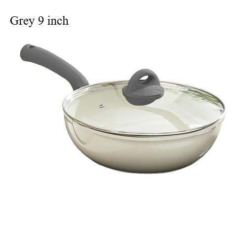 

Керамическая антипригарная сковорода DONNOR с крышкой, 3,6 кварты, индукционная сковорода, антипригарные кастрюли и сковородки с силиконовой ручкой