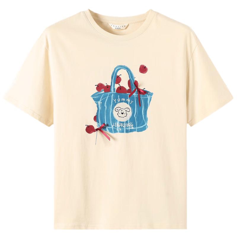 TonLion 2026 Summer Women s Graphic Short Sleeve T-Shirt M