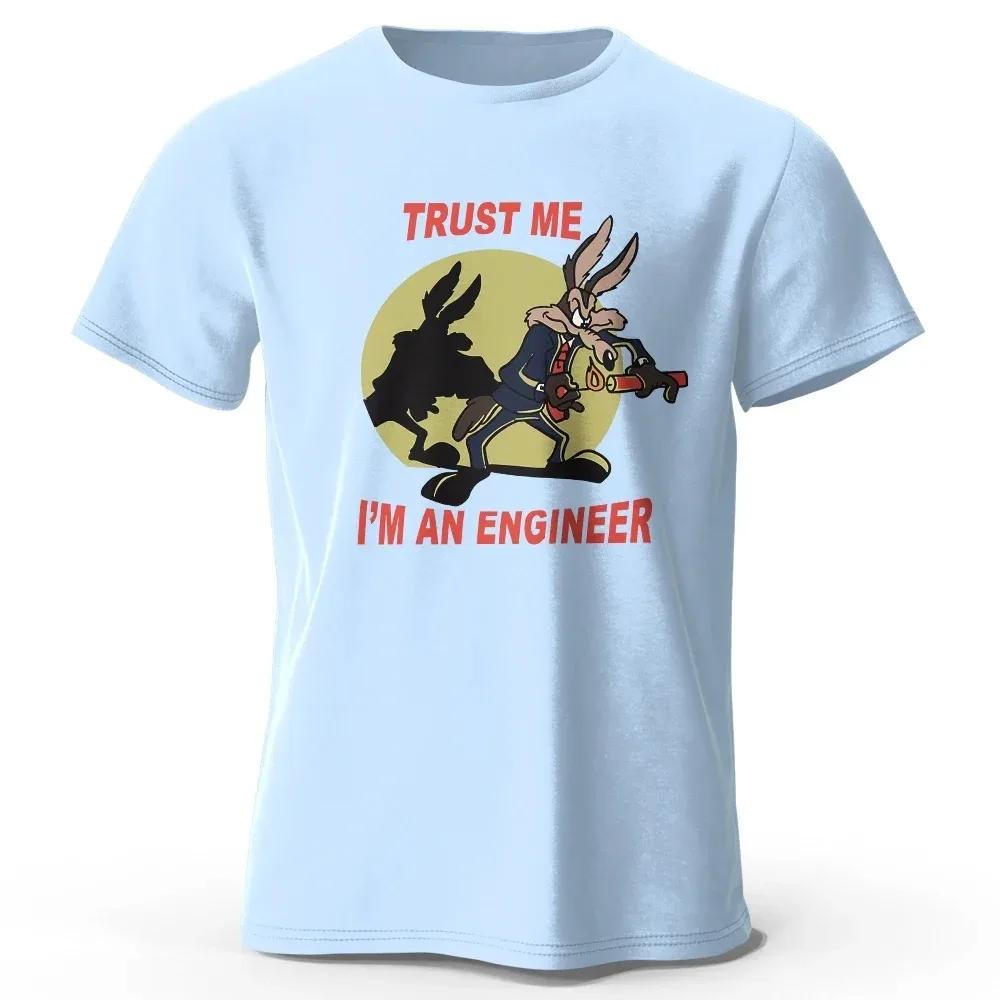Trust Me I Am An Engineer Printed 100% Cotton Y2k Classic Funny T-Shirt for Men Women Sportswear Tops Tees