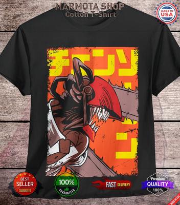 Denji Chainsaw Man Tröja Anime T-shirt Pochita Skräckmanga Otaku Makima CSM