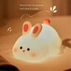 Cute Silicone Rabbit Night Light with Dimmable Light and Rechargeable Feature