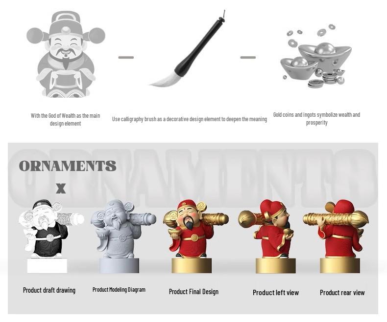 New Chinese Style God of Wealth Statue for Living Room Entrance