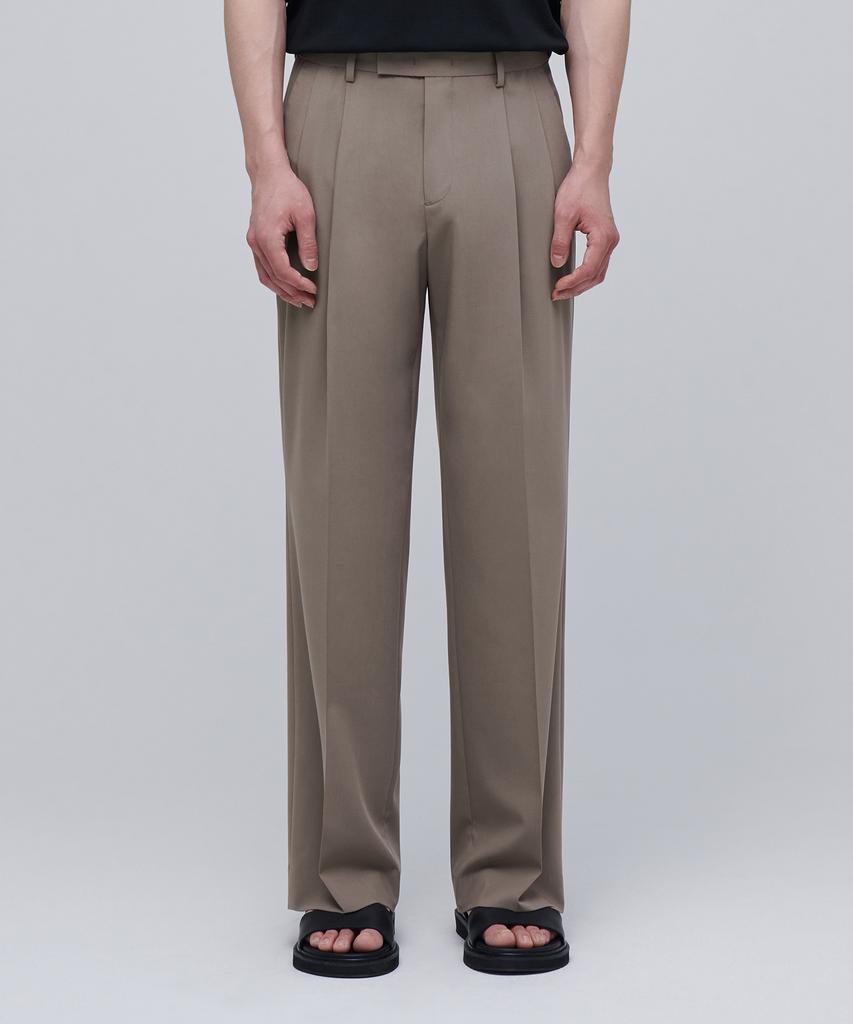 Musinsa Standard [Cooltandard] Real Wide Hidden Elastic Waist Slacks [Dusty Beige]