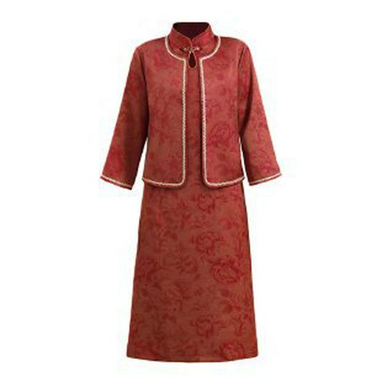 Autumn Wedding Banquet Qipao: Red Two-Piece Mother-in-Law Formal Dress 2XL красный
