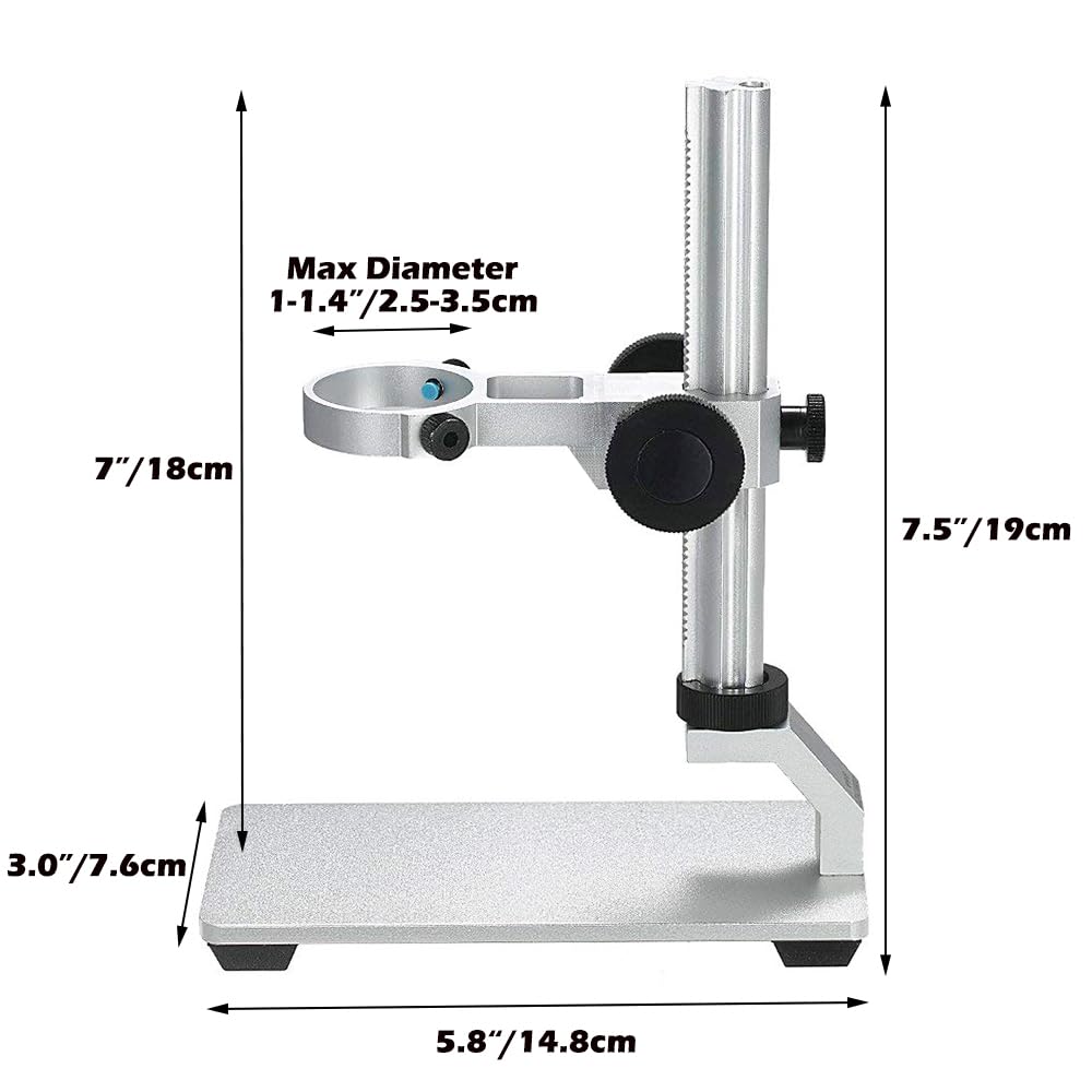 Ninyoon Universal Microscope Stand Stable Professional Aluminum Alloy Scope Base Holder Support Bracket Max Diameter for USB Digital Wireless WiFi