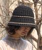 THE GREEN LAB Summer Crochet Knit Bucket Hat [Black]
