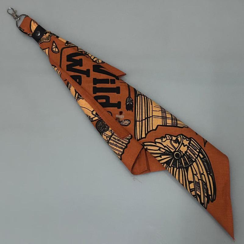 Khakifarbener quadratischer Schal aus reiner Baumwolle im amerikanischen Retro-Vintage-Stil – Herren-Hip-Hop-Kopftuch/Gesichtstuch