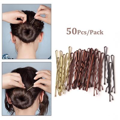 50 Pcs 5Cm Hair Clip Lady Hairpins Curly Wavy Grips Hairstyle Hairpins Women