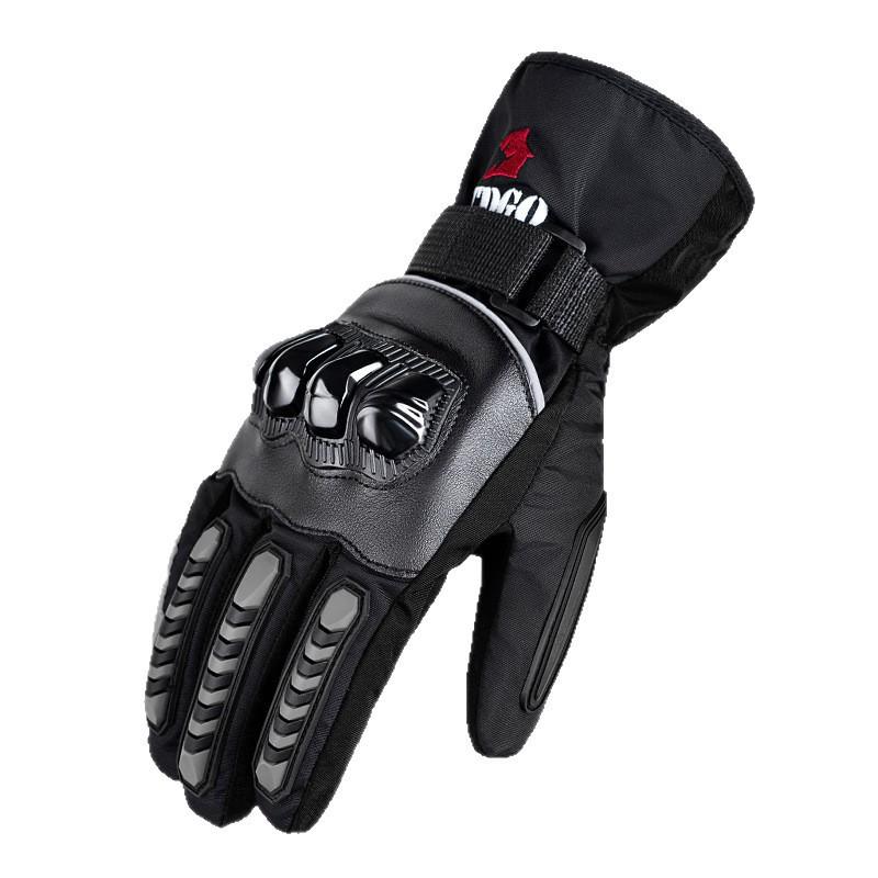 Winter Motorcycle Gloves Men Thick Fleece Lined Windproof Waterproof Riding With Knuckle Protection