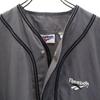 Reebok 90s Old Short Sleeve Baseball Jacket M Charcoal Gray Men's Used