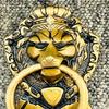 Victorian Brass Lion Door Knocker, Antique Style Lion Head Home Decor