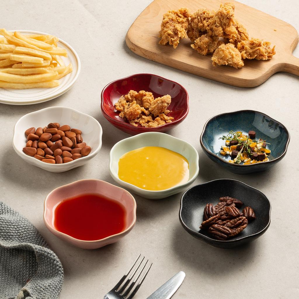 Cloud Ceramic Flavor Plate, Hot Pot Dipping Sauce Plate, Restaurant Snack Plate, Home Korean Fried Chicken Sauce Plate, Spa Essential Oil Plate