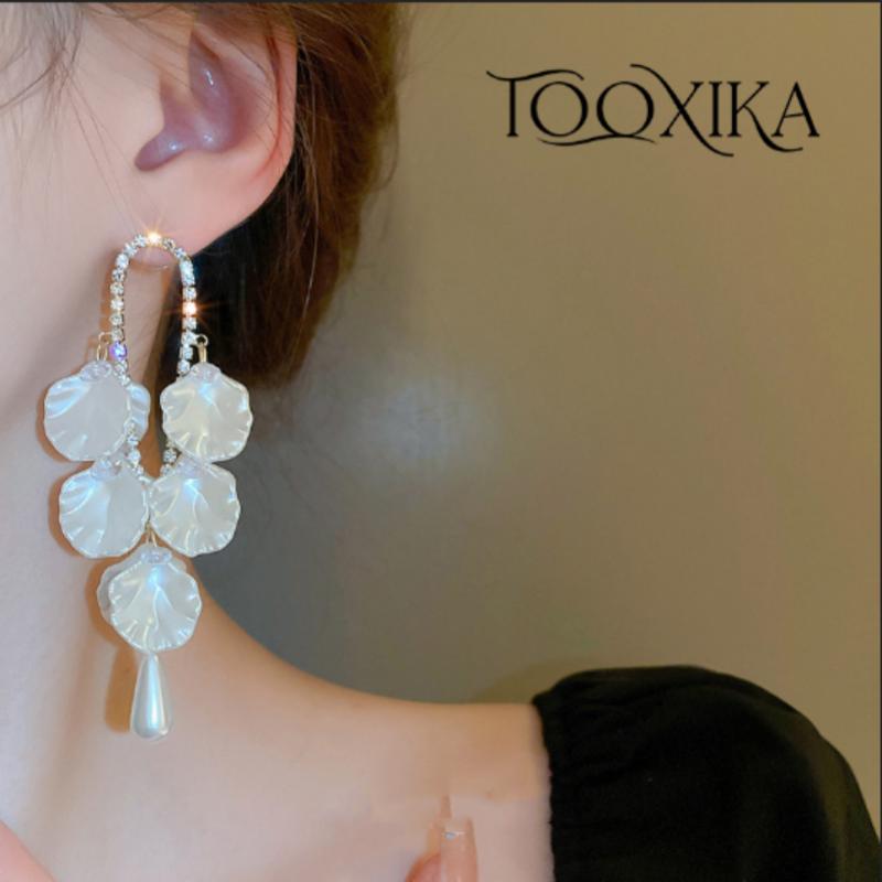 

Длинные серьги с кисточками Tooxika Pearl, цветочная ракушка, легкие, роскошные, модные дизайнерские серьги, высококачественные серьги
