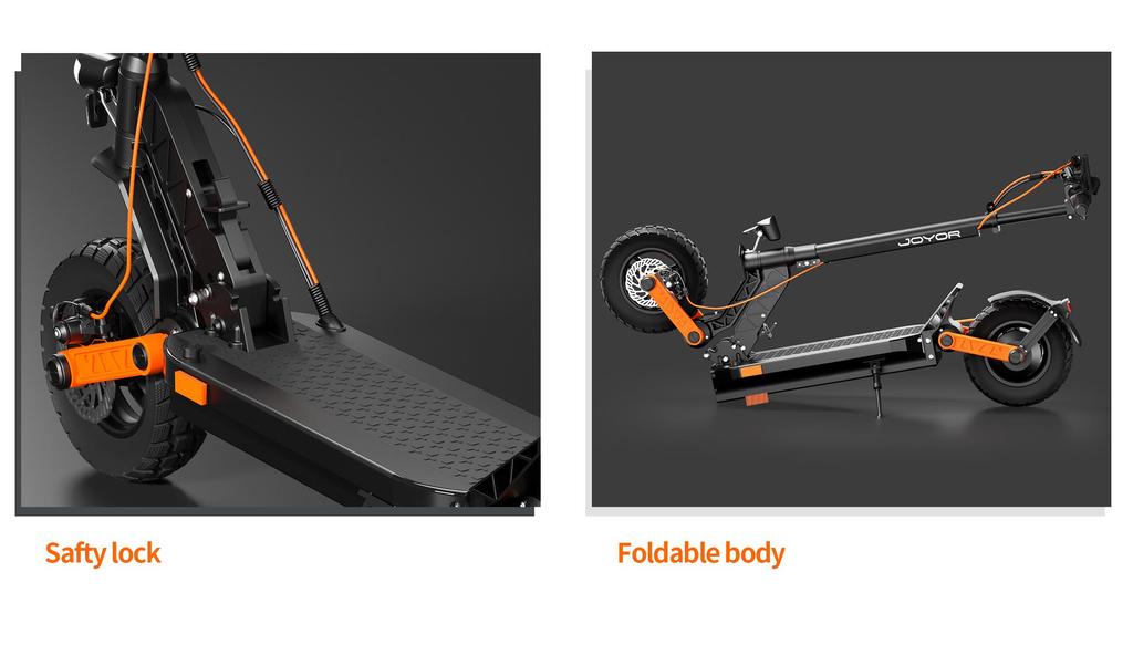 Trotinete Elétrica JOYOR S5 Pneus de 10 polegadas Motor de 500W Bateria 48V13Ah Velocidade 20km/h Autonomia Máxima 40-55km Freios a Disco Duplos com Certificação ABE