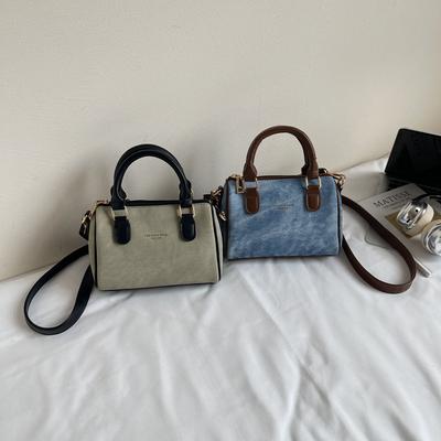 Spring and Summer Fashion Handbag Small Bag Women's Bag New Simple Contrasting Color Pillow Bag Texture Messenger Bag
