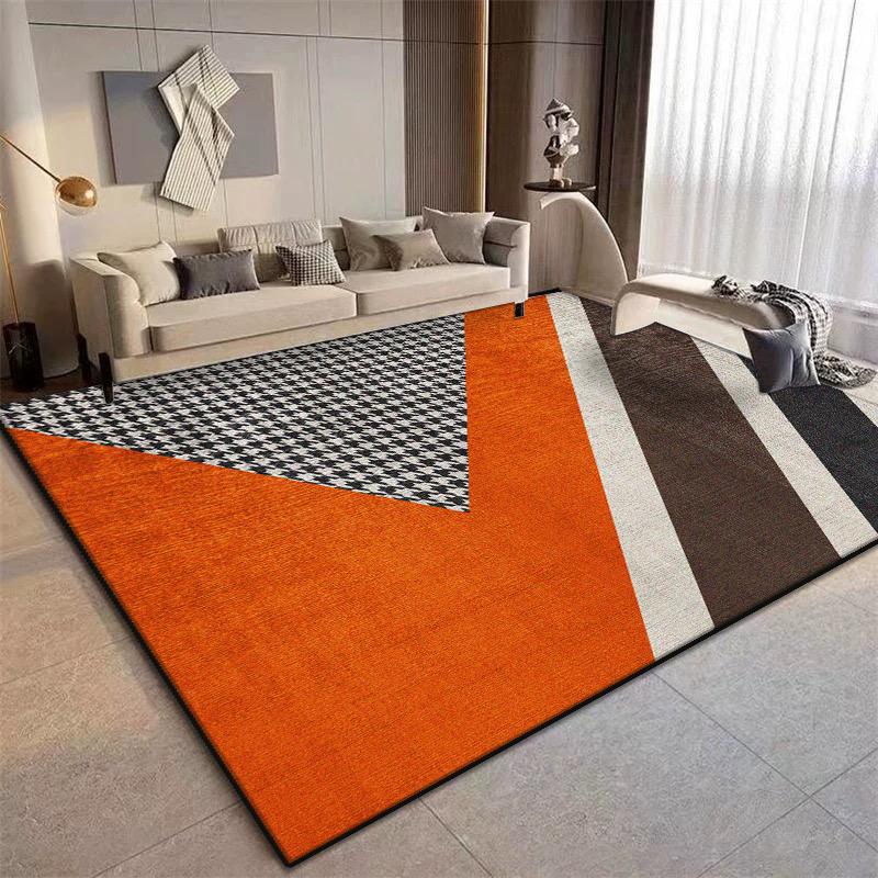 Geometric Orange Large Carpets for Living Room Light Luxury Home Sofa Soft Rug 200x300 Decoration Bedroom Children Non-slip Mat