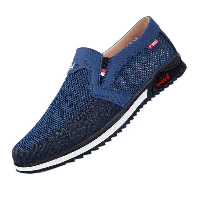 Mesh-Schuhe für Herren, Frühling und Sommer, ausgehöhltes Mesh, alte Schuhe, Papa-Schuhe, ein Fuß, Steigbügel, bequeme, einfache Stoffschuhe, lässige Herrenschuhe