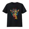 Cartoon Giraffe Cooles Damen T-Shirt für Party oder Geburtstag Schwarz vintage Gewaschen Bequem Stilvoll mode Lässig Dehnbar