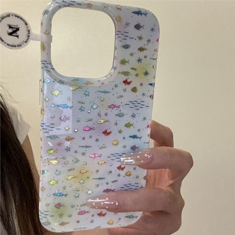 

Океан Красочная Маленькая Рыбка Подходит для Чехла для Мобильного Телефона IPhone17PROMAX Новая Модель 16 15 14 Нишевый 13 12 11 Apple 17