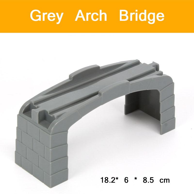 Wooden Train Station & Car Garage Toy Beech Wood Railway Bridge Compatible with All Major Track Brands