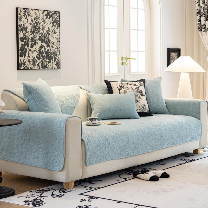 Cotton Sofa Cushion Cotton Fabric Non-Slip Simple Universal Chinese Sofa Cover Cover Cloth Cushion