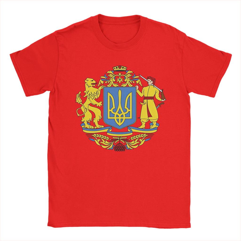 Men TShirt Ukrainian Coat Of Arms Novelty Cotton Tee Shirt Short Sleeve Ukraine T Shirts Round Neck Clothing Summer