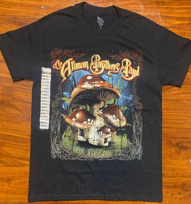 THE ALLMAN BROTHERS BAND "Mushrooms" Czarny T-shirt Graficzny Rozmiar S-Nowy z metkami Unisex Koszulka