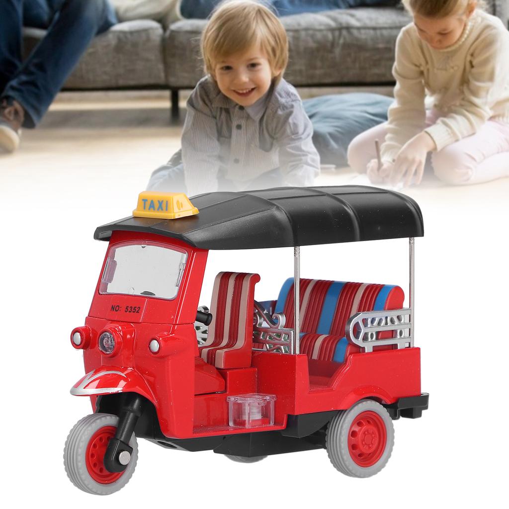 Pull Back Thai Tricycle Simulation Alloy Tuk Tuk Car Model Toy Children Vehicle ToyRed
