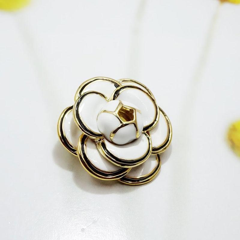 Белая Черная Брошь Цветок Камелии Для Женщин Бижутерия Элегантный Подарок Броши Камелии Пирсинг