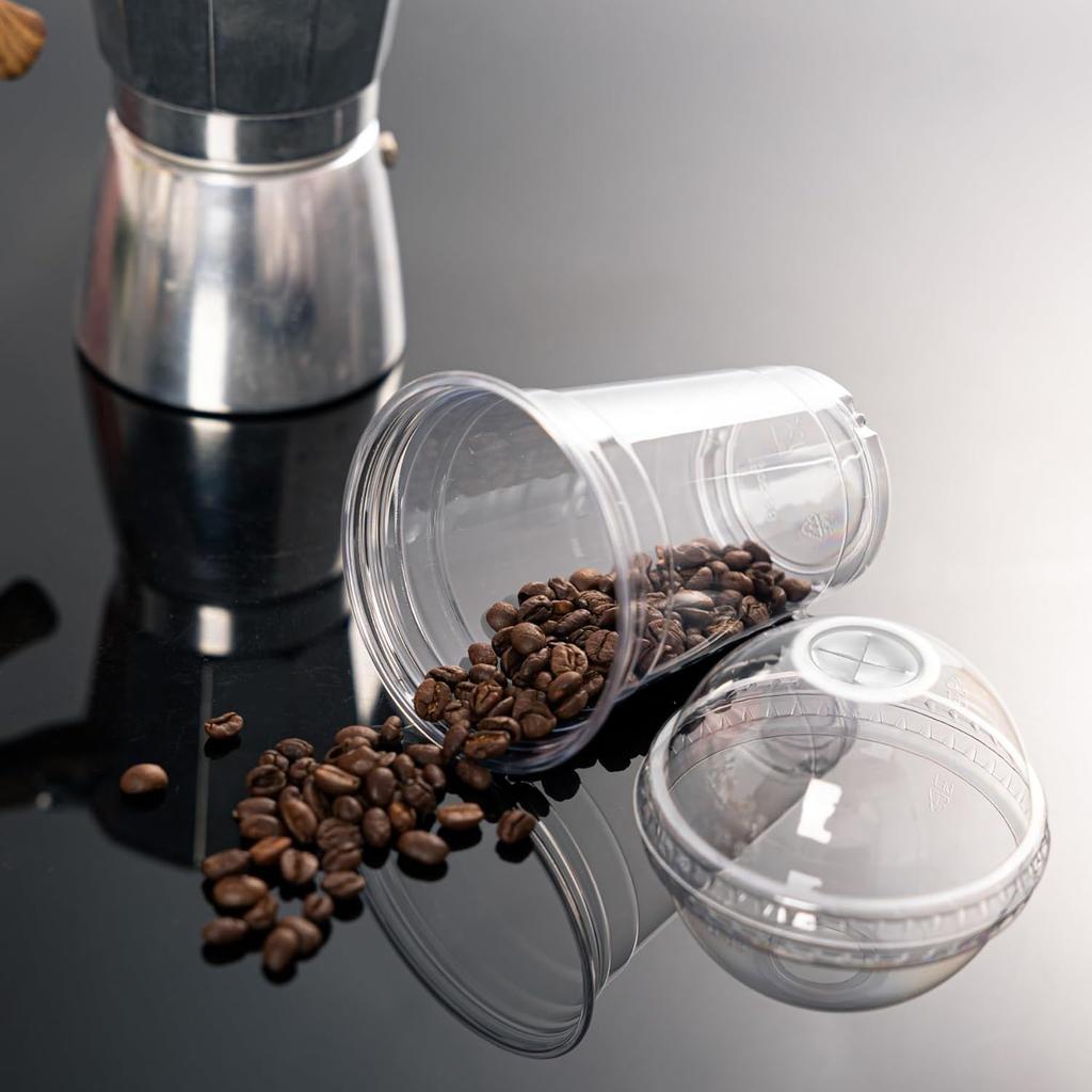 20 Clear Plastic Fruit Cups with Dome Lids PET Disposable Parfait Crystal Cups Suitable for Dessert Ice Cream and Cake Ideal for