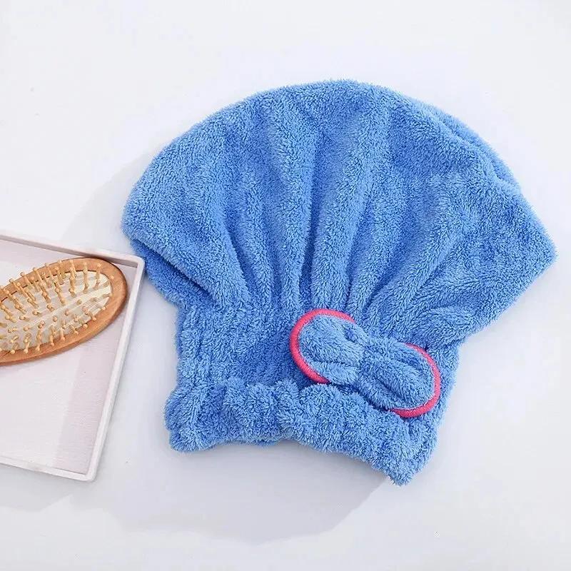 Women Designer Shower Cap 1Pc Microfibre Quick Hair Drying Bath Towel Bowknot Wrap Towel Cap Bathroom Accessories Bonnets