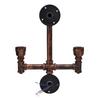 Iron Wall Lamp Double Head Water Pipe Lamp Steampunk Wall Lamp with E27 Socket for Industrial