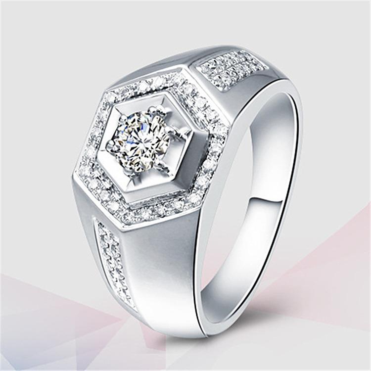 S925 stříbrný prsten korejská verze platinovaný pánský diamantový prsten počítadlo originální šperky volné diamanty pozlacené 8k zlato jazzový diamantový prsten muži