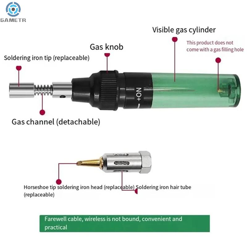 Portable Soldering Iron Kit 1300 Celsius Welding Pen Burner Blow Torch Gas Soldering Iron Cordless Butane Tip Tool