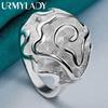 925 Sterling Silver Rose Flower 6-10 # Pierścionek dla kobiet Wedding Party Fashion Charm Biżuteria