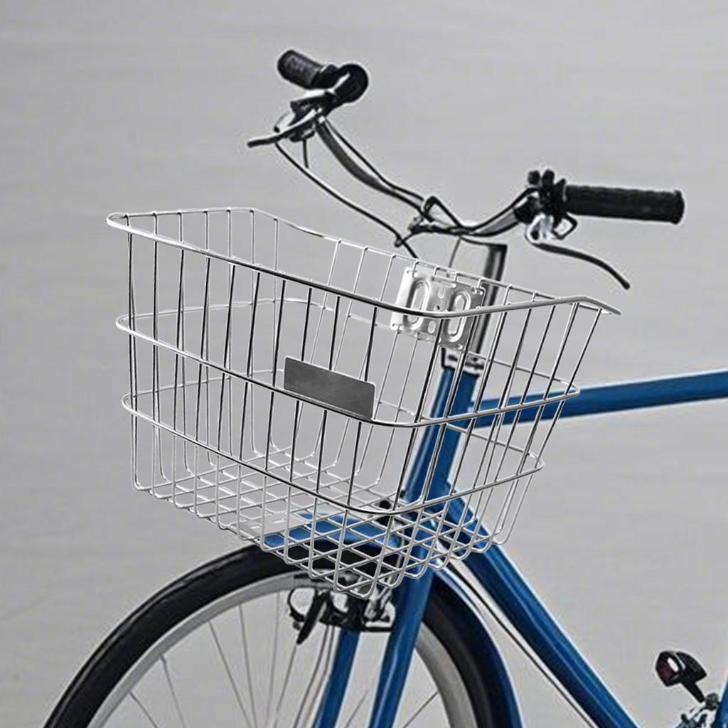 Bike Basket Front Stainless Steel Portable Mountain Bikes Storage Rack for Commuting